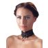 Cottelli - Brede kanten halsband met vetersluiting (zwart)