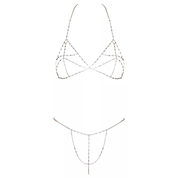 Cottelli - Kettingbikini met strass steentjes - zilver