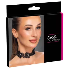 Cottelli - choker met kant en kralen - zwart