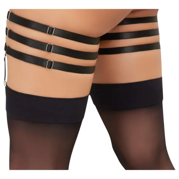 Cottelli - jarretel gordel - lederlook - zwart - L/XL