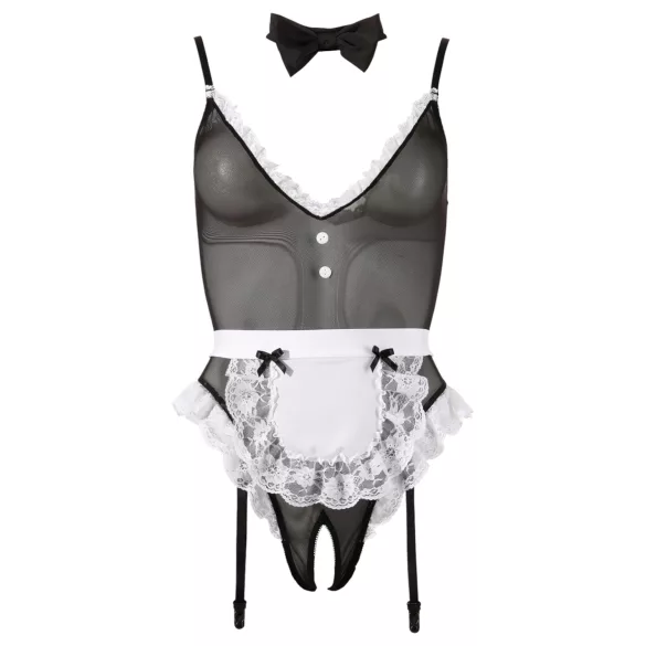 Cottelli - Lingerie body - Sexy kamermeisje - Zwart - M
