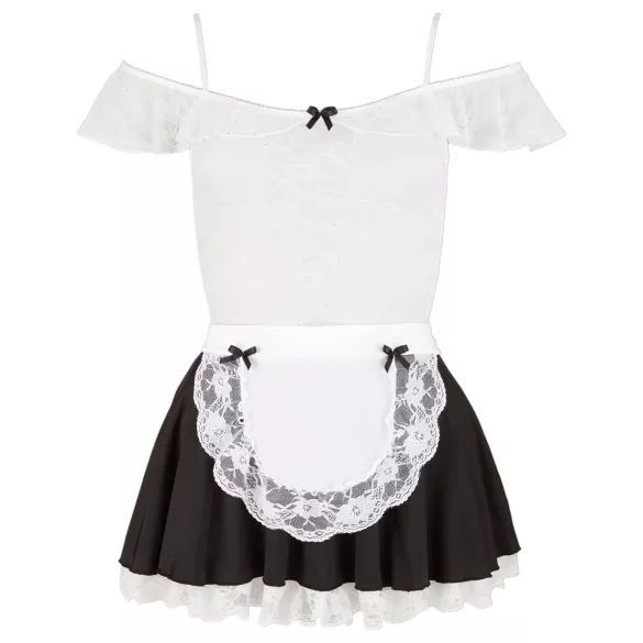 Cottelli - Verleidelijke kamermeisje outfit - Kant - Zwart - M