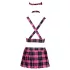 Cottelli - schoolmeisjes kostuum set - roze geruit - verkleedkleding - XL