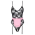 Cottelli - doorzichtige kamermeisje outfit - zwart/roze - M