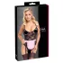 Cottelli - doorzichtige kamermeisje outfit - zwart/roze - L