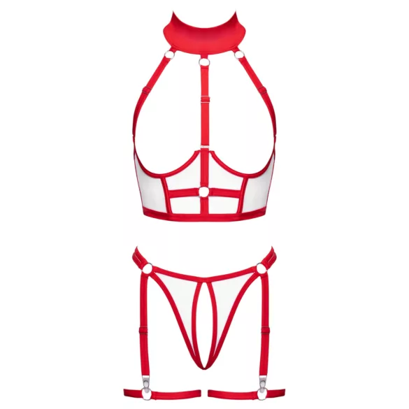 Cottelli - open verpleegsterskostuum set (wit-rood)