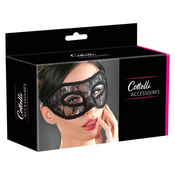 Cottelli - Voorgemaakte kanten oogmasker (zwart)