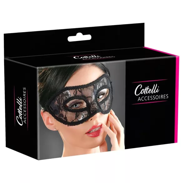 Cottelli - kanten oogmasker - voorgevormd - zwart