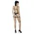 Cottelli - decoratieve bodyharnas lingerie set (zwart, S-L)
