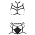 Cottelli - decoratieve bodyharnas lingerie set (zwart, S-L)