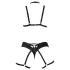 Cottelli - decoratieve bodyharnas lingerie set (zwart, S-L)