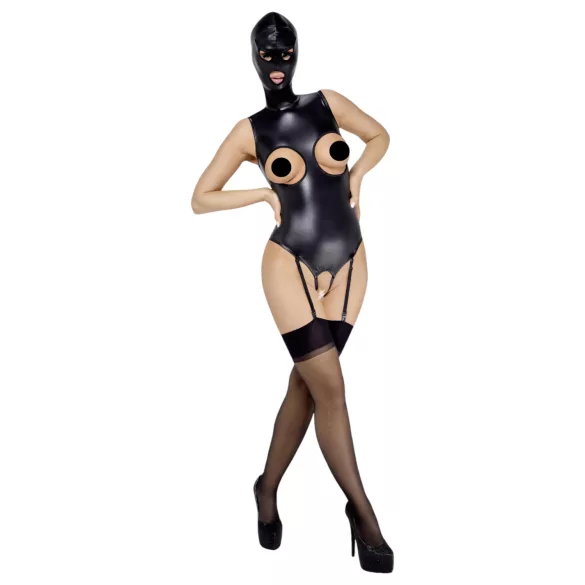 Bad Kitty - open body en zuigmasker - zwart - XXL