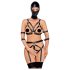 Bad Kitty - Lichaamsharnas set & masker (zwart)
