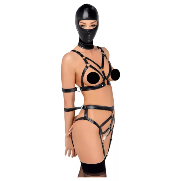 Bad Kitty - lingerie set met masker - zwart
