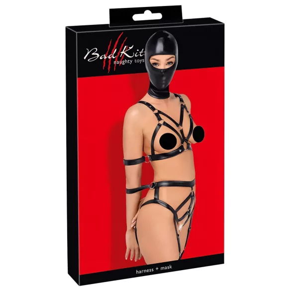 Bad Kitty - lingerie set met masker - zwart - L
