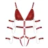 Bad Kitty - rood bondage harnas met studs - L