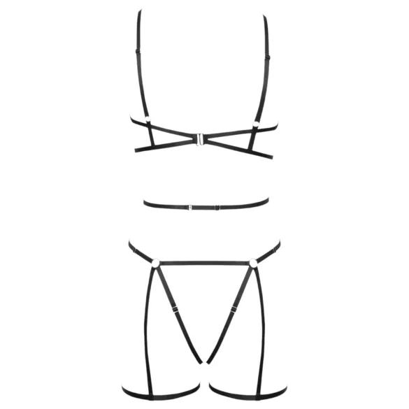 Cottelli - lichaamsharnas en string - zwart - S-L