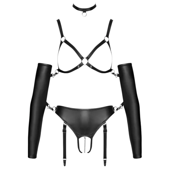Bad Kitty - bondage harnas set - zwart - L