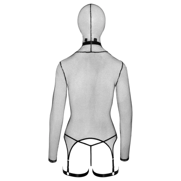 Bad Kitty - BDSM set met zweep - transparant netstof - zwart - M