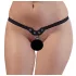 Fetisj - getailleerde string met studs en kettingen (zwart, S‑L)