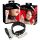 Bad Kitty - siliconen halsband en riem (zwart)