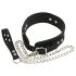 Bad Kitty - siliconen halsband en riem (zwart)