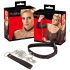 Bad Kitty - hartvormige halsband en metalen riem (zwart)