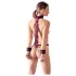Bad Kitty - bondage set koppelbare pols- en neksluiting - rood/zwart