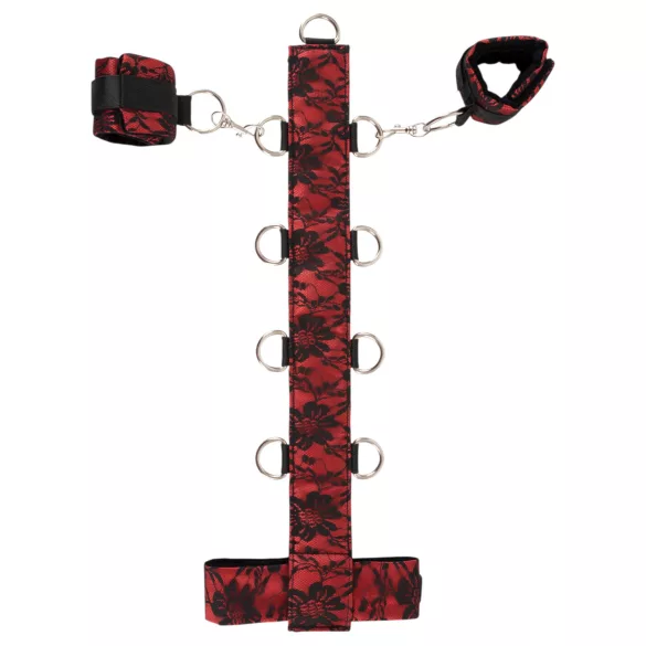 Bad Kitty - bondage set koppelbare pols- en neksluiting - rood/zwart