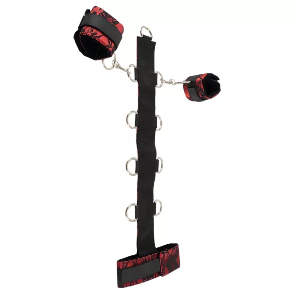 Bad Kitty - bondage set koppelbare pols- en neksluiting - rood/zwart
