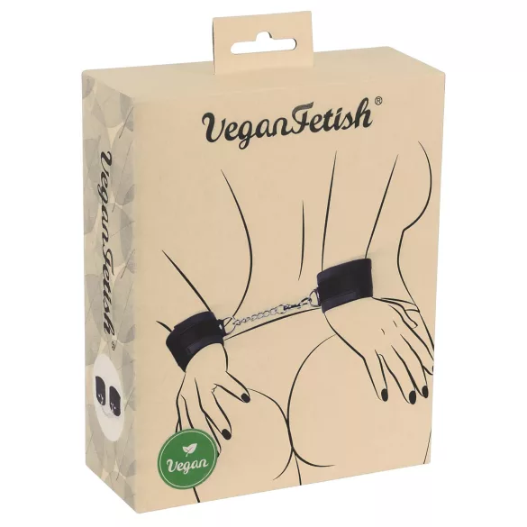 Vegan Fetish - polsboeien - korte ketting - zwart