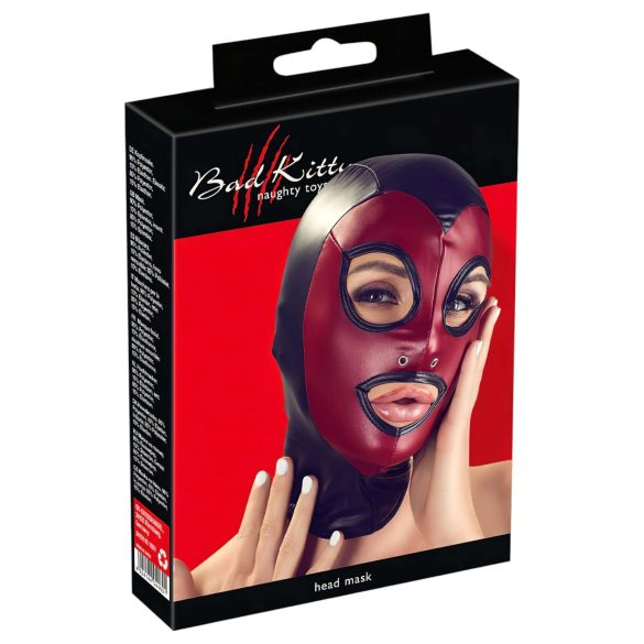 Bad Kitty - Glanzend Zuigmasker - Rood (S-L)