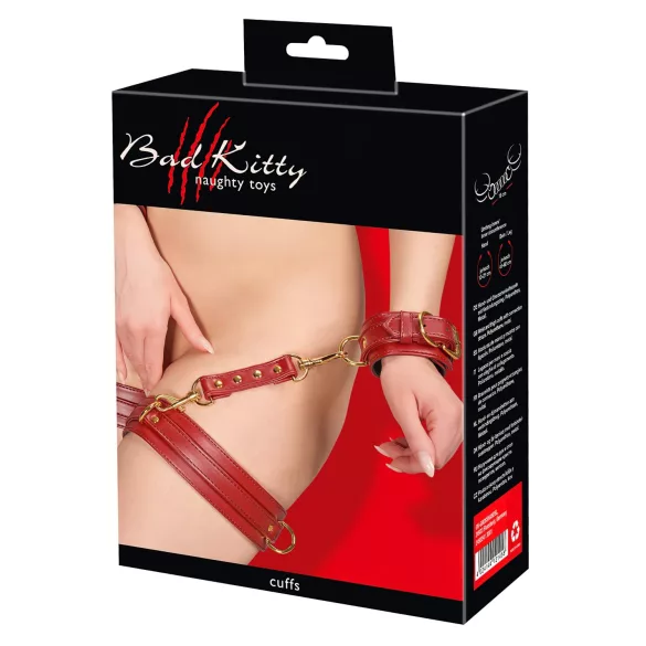 Bad Kitty - handboeien set - handen aan dijen - rood