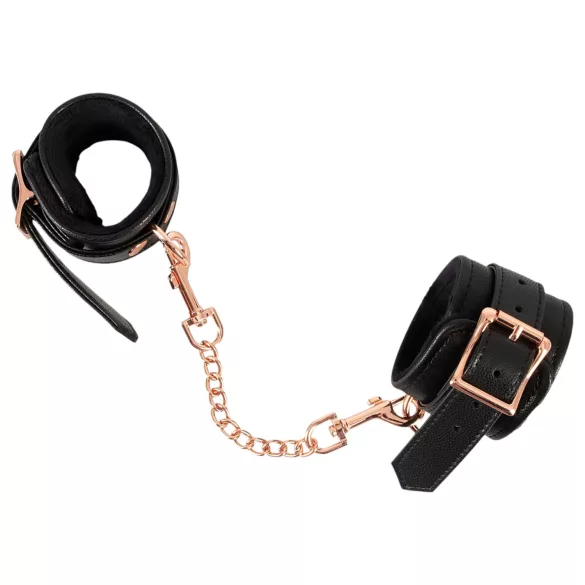 Bad Kitty - handboeien met ketting - zwart/rosegoud
