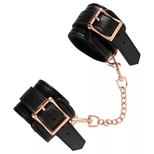 Bad Kitty - handboeien met ketting - zwart/rosegoud