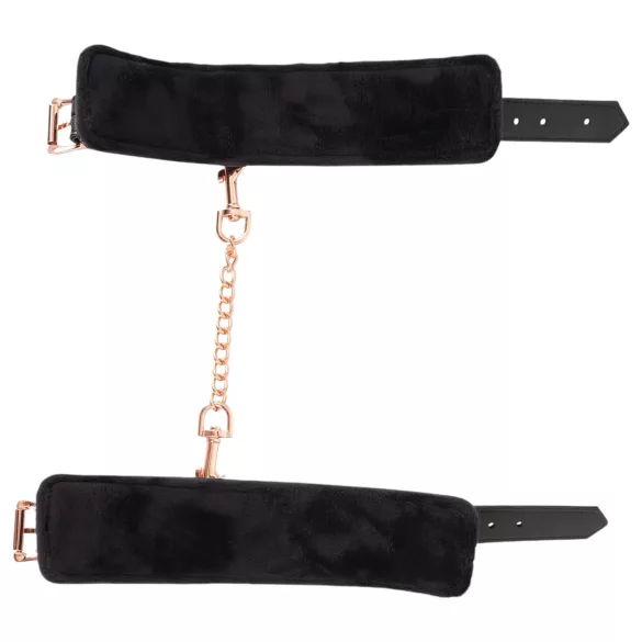 Bad Kitty - handboeien met ketting - zwart/rosegoud