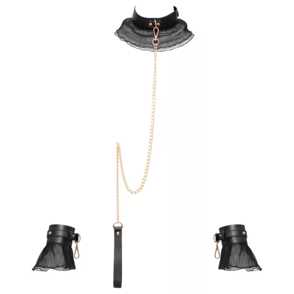 Bad Kitty - set met gerimpelde boeien (4-delig) - zwart
