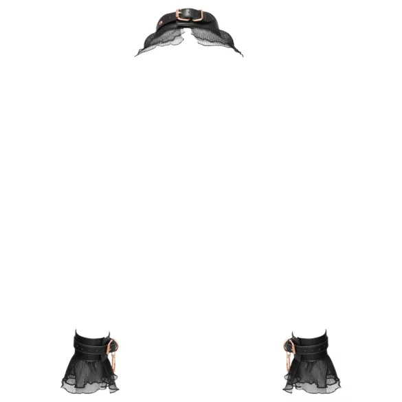 Bad Kitty - set met gerimpelde boeien (4-delig) - zwart