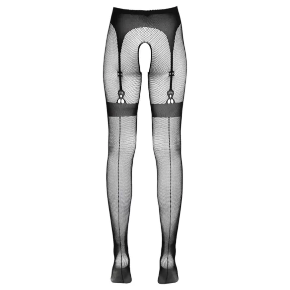 Cottelli Legwear - jarretelkousen met open kruis - zwart - S-L