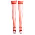 Cottelli - Satijnen hold-up kousen (rood) - 4/L