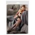 Cottelli Plus Size - kousenband met 15cm brede kant (zwart)