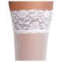 Cottelli - kanten, bloemenstay-up kousen (wit)