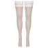Cottelli - kanten, bloemenstay-up kousen (wit)