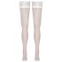 Cottelli - kanten, bloemenstay-up kousen (wit)