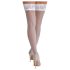 Cottelli - kanten, bloemenstay-up kousen (wit) - 3/M-L