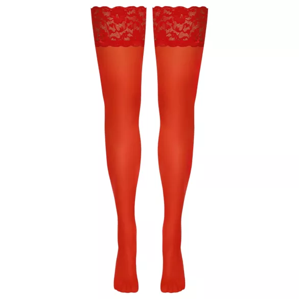 Cottelli - kanten hold-ups - bloemenmotief - rood