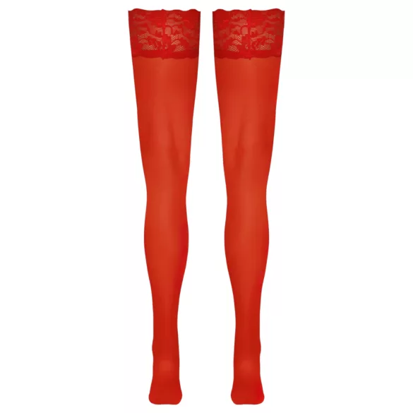 Cottelli - kanten hold-ups - bloemenmotief - rood