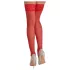 Cottelli - kanten hold-ups - bloemenmotief - rood - 3/M-L