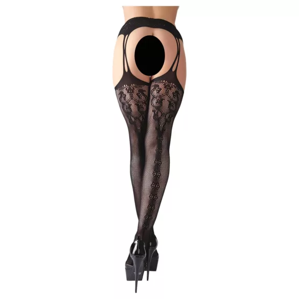 Cottelli - netpanty met patroon - zwart