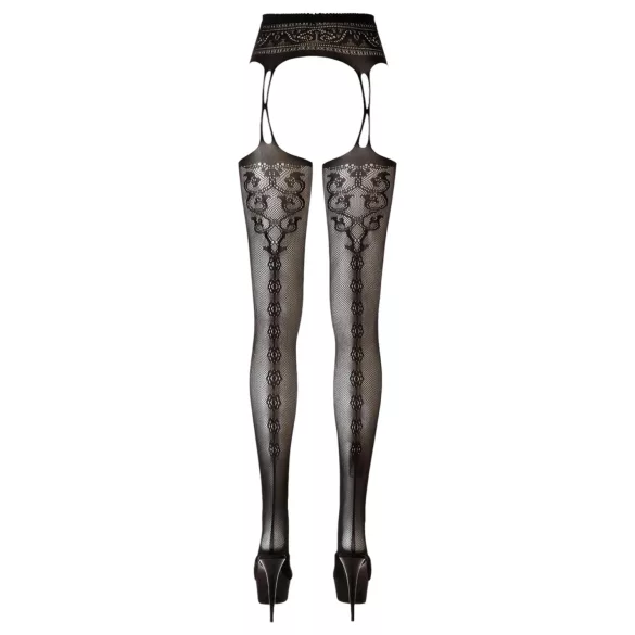 Cottelli - netpanty met patroon - zwart